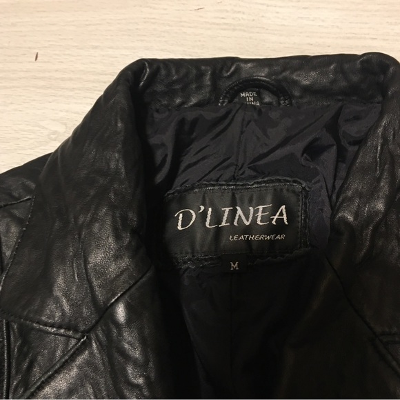 Vtg Size M Women’s Black Genuine Leather Jacket/Blazer By D’Linea - Picture 8 of 10